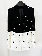 Polka Dot Two-Tone Suit Set H6375