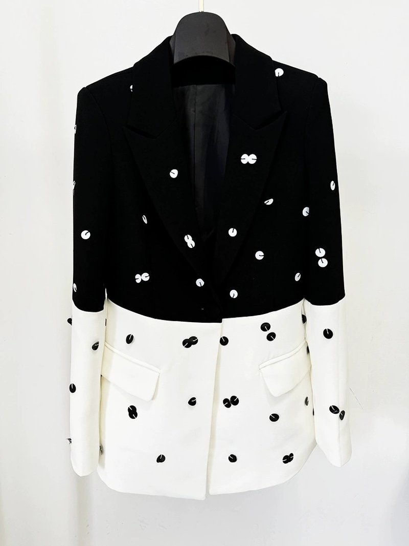 Polka Dot Two-Tone Suit Set H6375