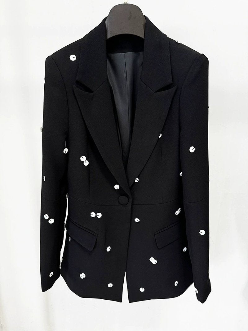 Polka Dot Two-Tone Suit Set H6375