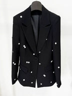 Polka Dot Two-Tone Suit Set H6375