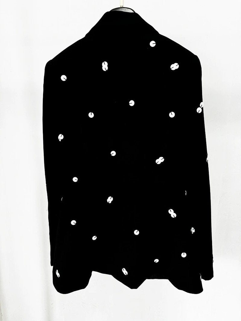 Polka Dot Two-Tone Suit Set H6375
