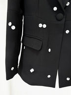 Polka Dot Two-Tone Suit Set H6375