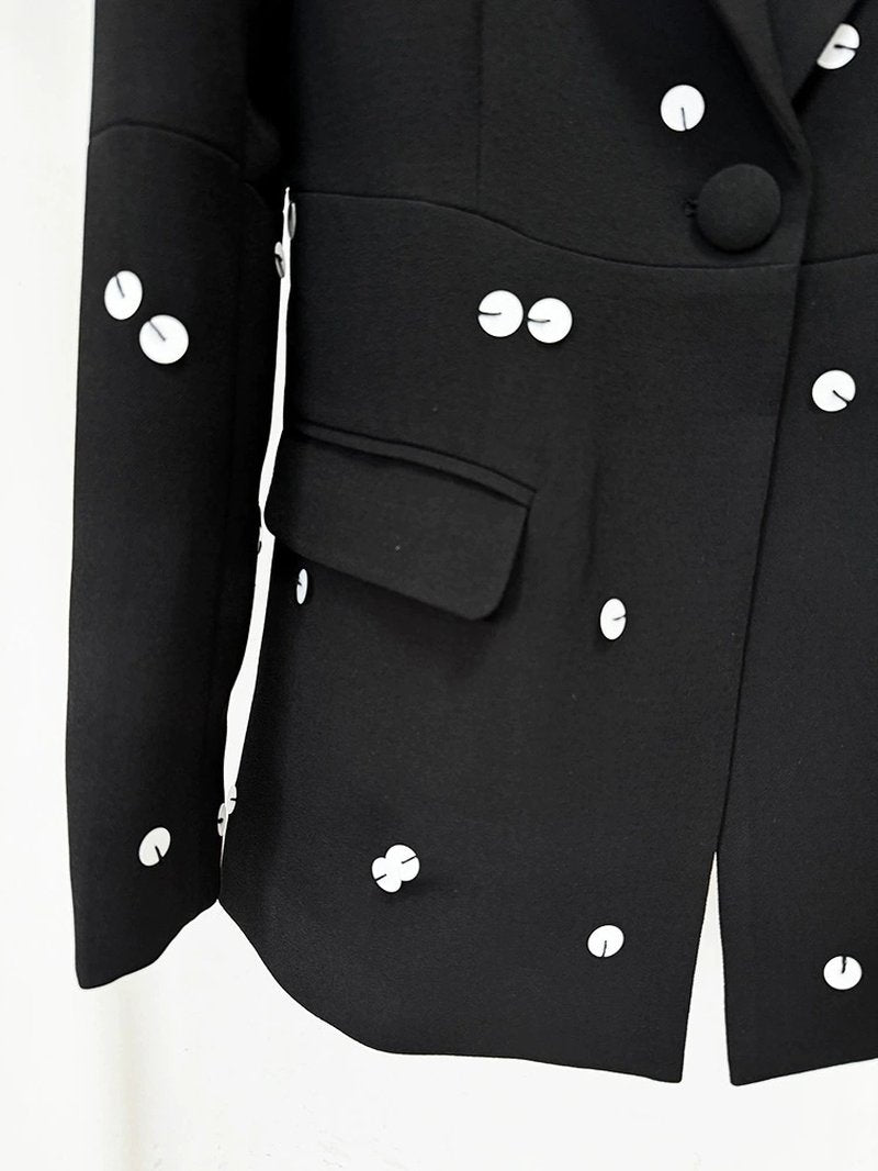 Polka Dot Two-Tone Suit Set H6375