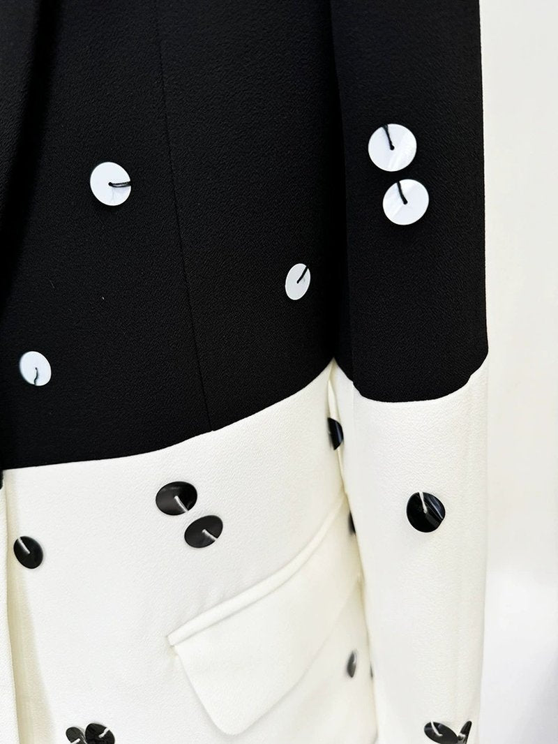Polka Dot Two-Tone Suit Set H6375