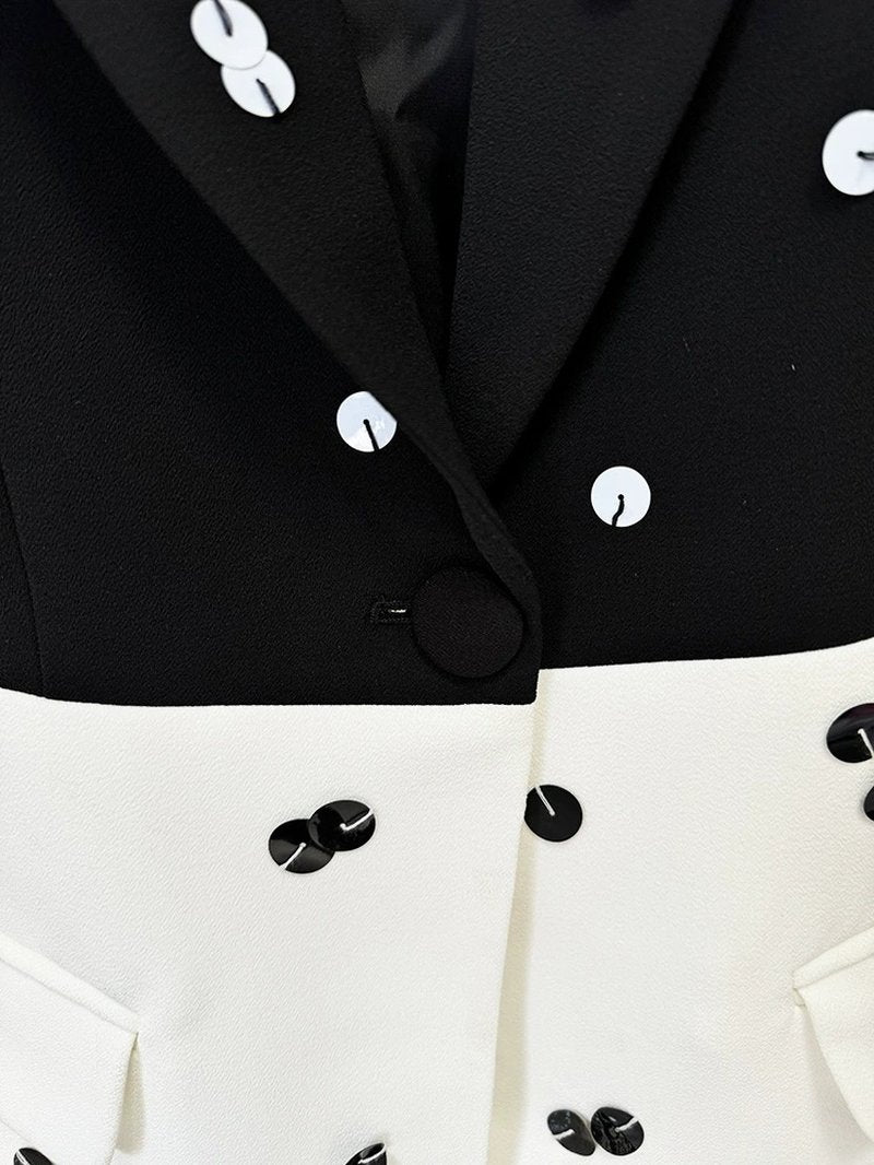 Polka Dot Two-Tone Suit Set H6375