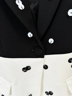 Polka Dot Two-Tone Suit Set H6375