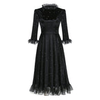 Polka Dot Velvet Midi Dress H6269