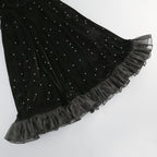 Polka Dot Velvet Midi Dress H6269