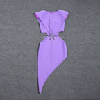 Purple Asymmetrical Cutout Mini Dress H6248