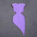 Purple Asymmetrical Cutout Mini Dress H6248