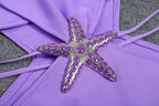 Purple Asymmetrical Cutout Mini Dress H6248