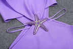 Purple Asymmetrical Cutout Mini Dress H6248