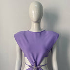 Purple Asymmetrical Cutout Mini Dress H6248