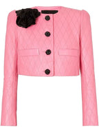 Quilted Pink Leather Mini Dress H6298
