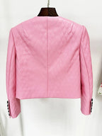 Quilted Pink Leather Mini Dress H6298