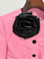 Quilted Pink Leather Mini Dress H6298