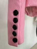 Quilted Pink Leather Mini Dress H6298