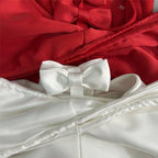 Red Backless Bow Halter Maxi Dress H6521