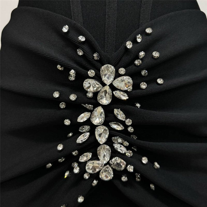 Red Beaded Long Sleeve Midi Dress H6645
