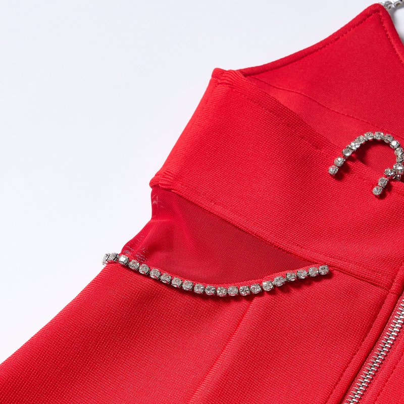 Red Chain Strap Midi Dress H6685