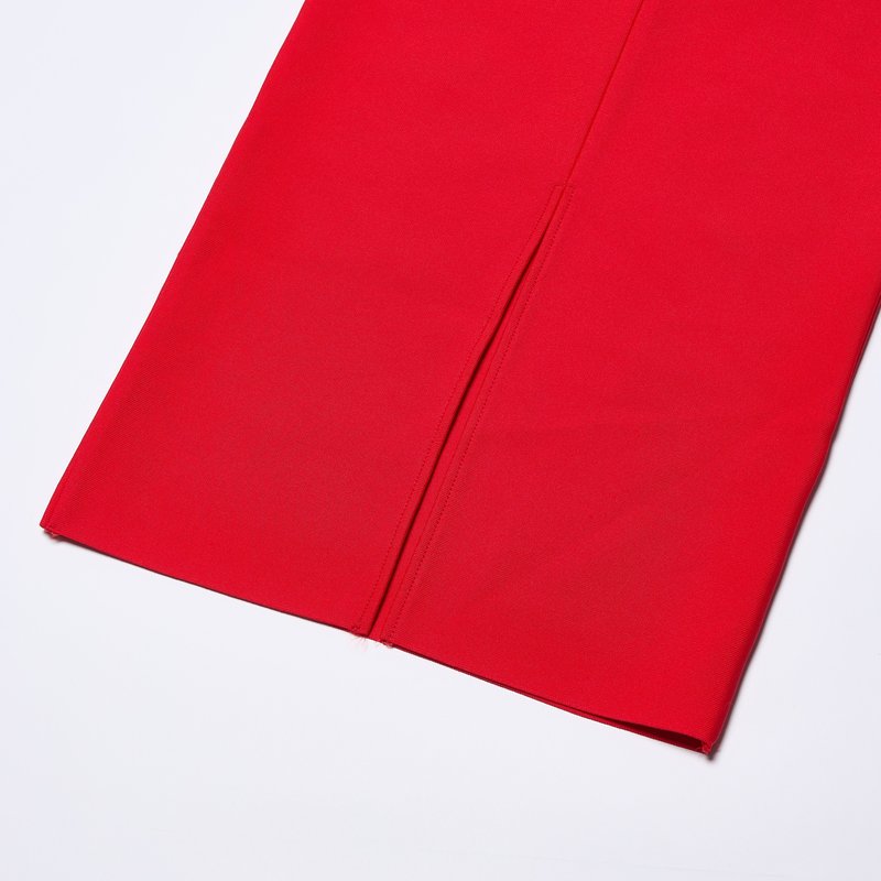 Red Chain Strap Midi Dress H6685
