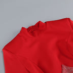 Red Crystal Peplum Mini Dress H6558