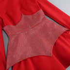 Red Crystal Peplum Mini Dress H6558