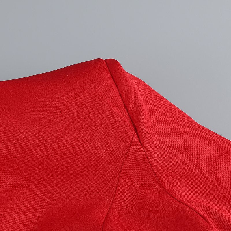 Red Crystal Peplum Mini Dress H6558