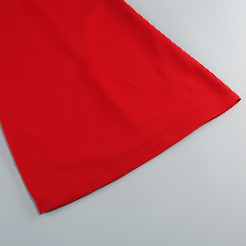 Red Cut-Out Bow Sleeve Dress H6334