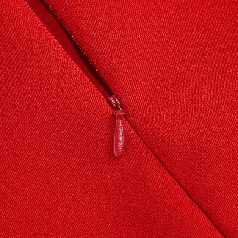 Red Cut-Out Bow Sleeve Dress H6334