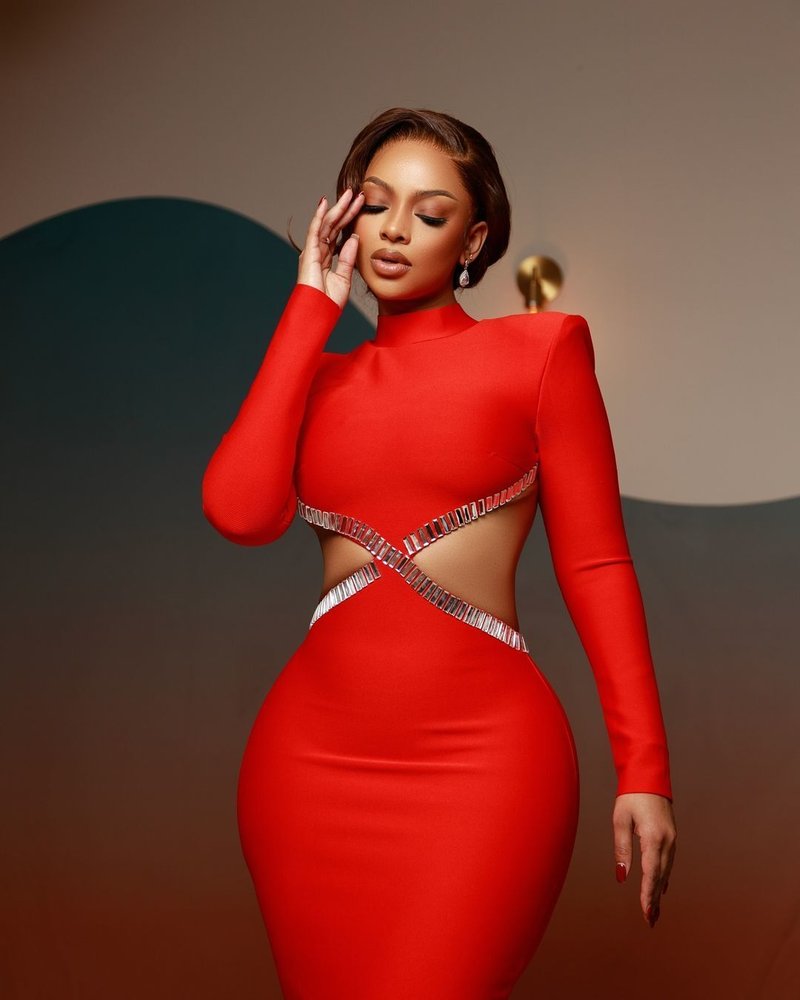 Red Cutout Bandage Mermaid Dress H6527