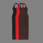 Red Cutout Halter Maxi Dress H4741