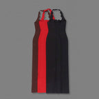 Red Cutout Halter Maxi Dress H4741