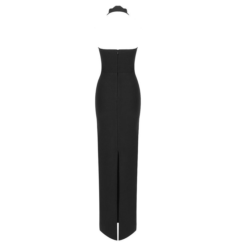 Red Cutout Halter Maxi Dress H4741