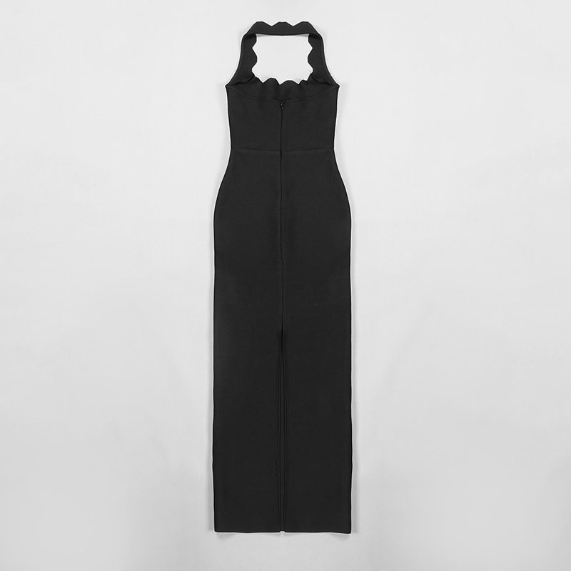 Red Cutout Halter Maxi Dress H4741