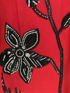Red Embellished Floral Maxi Dress H7054