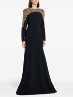 Red Embellished Long Sleeve Maxi Dress H6726