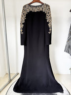 Red Embellished Long Sleeve Maxi Dress H6726