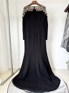 Red Embellished Long Sleeve Maxi Dress H6726