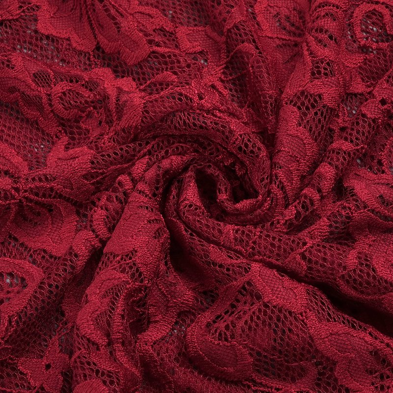 Red Lace Halter Mermaid Gown H6407
