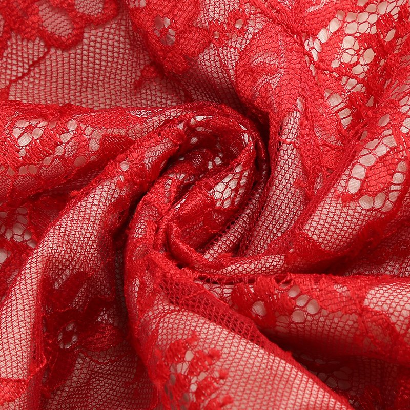 Red Lace Halter Midi Dress H6766