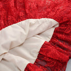 Red Lace Halter Midi Dress H6766