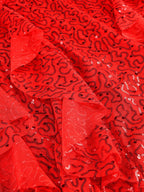 Red Lace Sequin Strappy Maxi Dress H6673