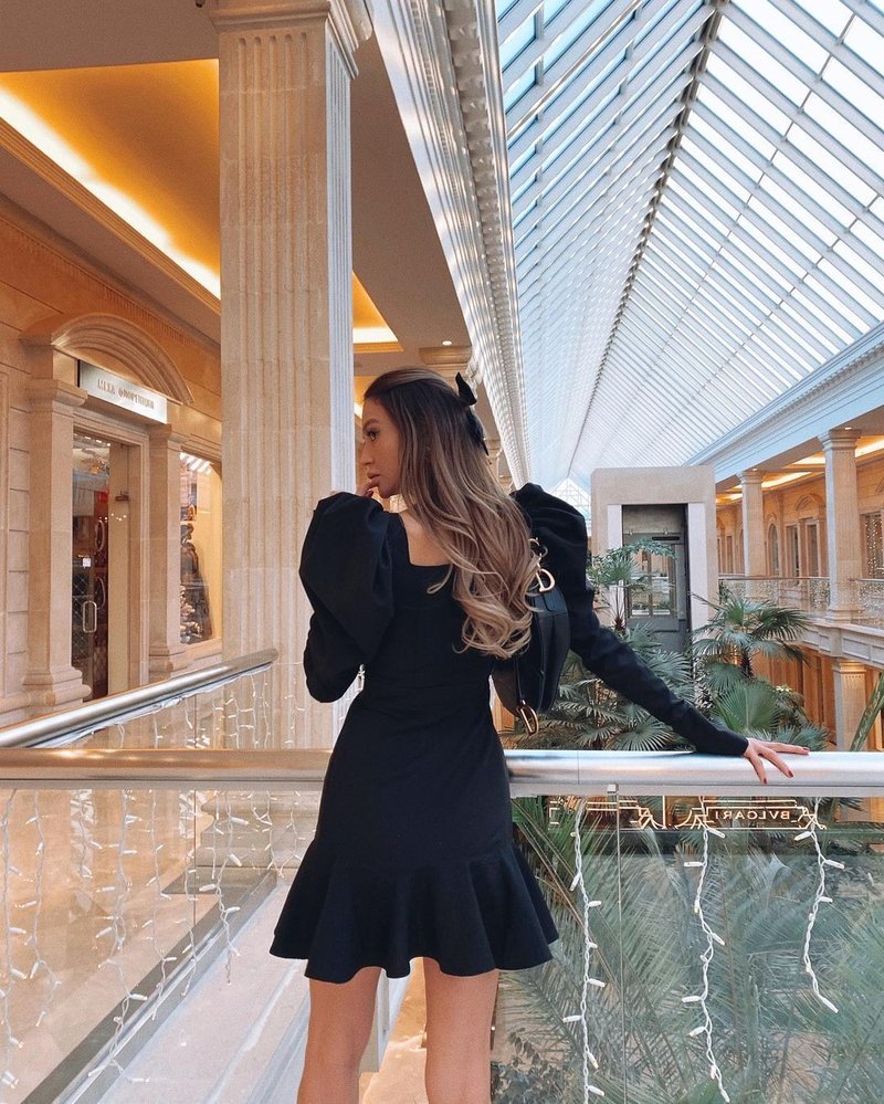 Red Long Sleeve Flare Mini Dress H3379