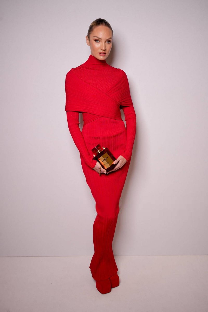 Red Ribbed Turtleneck Bodycon Dress H6518