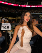 Red Rose Neck Deep V Jumpsuit H6441
