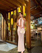 Red Rose Neck Deep V Jumpsuit H6441
