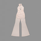 Red Rose Neck Deep V Jumpsuit H6441