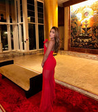 Red Rose Neck Deep V Jumpsuit H6441