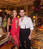 Red Rose Neck Deep V Jumpsuit H6441